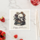 ハッピーハローウィンヴィンテージスカル本暗色学院 スタンダードカクテルナプキン (インサイチュ)