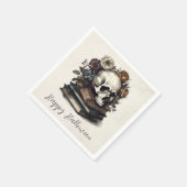 ハッピーハローウィンヴィンテージスカル本暗色学院 スタンダードカクテルナプキン (角)