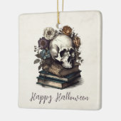 ハッピーハローウィンヴィンテージスカル本暗色学院 セラミックオーナメント (左)