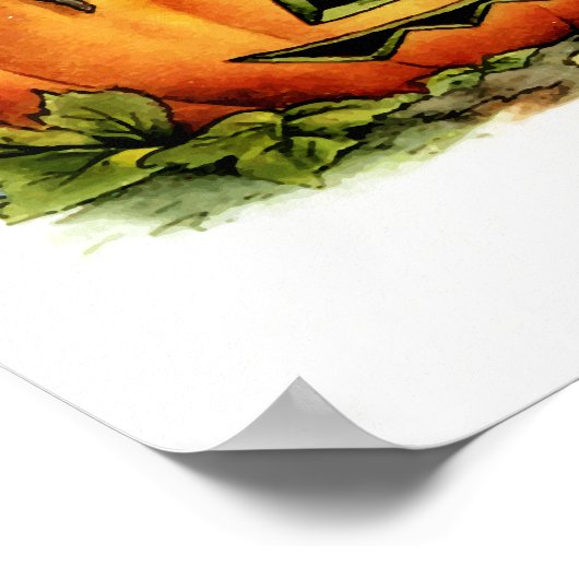 ハッピーハローウィンヴィンテージハロウィンポストカードアート ポスター (角)