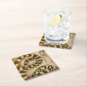 ハッピーハローウィンヴィンテージヘビのコースター スクエアペーパーコースター (インサイチュ)