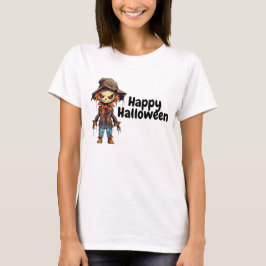 ハッピーハローウィン不気味かかし Tシャツ