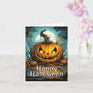 ハッピーハローウィン不気味かぼちゃ カード