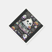 ハッピーハローウィン不気味かわいい幽霊 スタンダードカクテルナプキン (角)