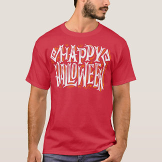 ハッピーハローウィン不気味こうもり幽霊ブラックキャットパンプキン Tシャツ
