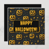 ハッピーハローウィン不気味なカボチャの漫画の暗い 招待状 (正面/裏面)