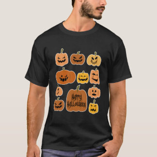 ハッピーハローウィン不気味なカボチャヴィンテージハロウィーン Tシャツ