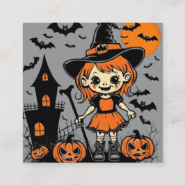 ハッピーハローウィン不気味なトリートまたはトリックデザイン エンクロージャーカード