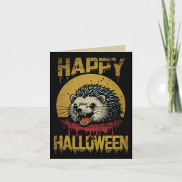 ハッピーハローウィン不気味なハリネズミ カード