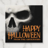 ハッピーハローウィン不気味な幽霊スカルブラックオレンジ フェイバータグ (正面)