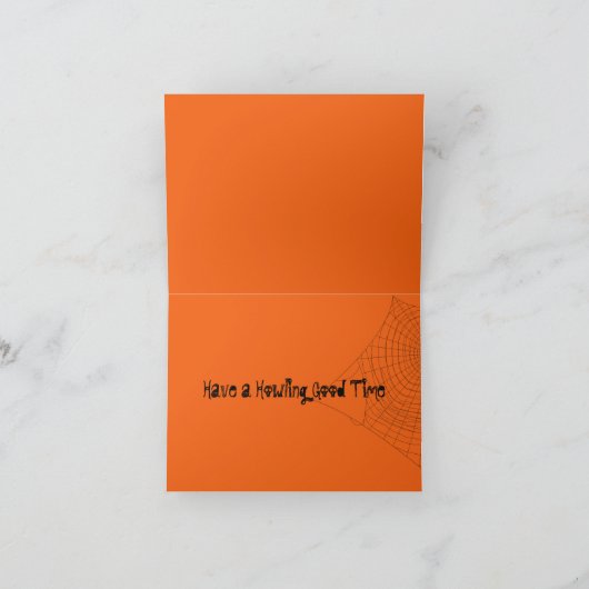 ハッピーハローウィン不気味な漫画おもしろい折り シーズンカード (内部)