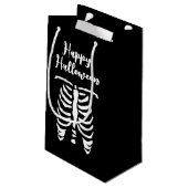 ハッピーハローウィン不気味な骨格リブケージ抱き枕 スモールペーパーバッグ (裏面アングル)