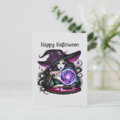 ハッピーハローウィン不気味な魔女カスタマイズ シーズンポストカード (スタンド正面)