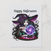 ハッピーハローウィン不気味な魔女カスタマイズ シーズンポストカード (正面)