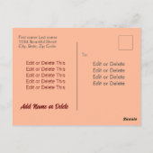 ハッピーハローウィン不気味な黒とオレンジのタイポグラフィ ポストカード (裏面)