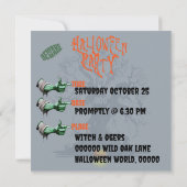 ハッピーハローウィン不気味へのパーティーパス 招待状 (裏面)