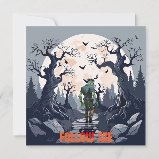 ハッピーハローウィン不気味へのパーティーパス 招待状 (正面)