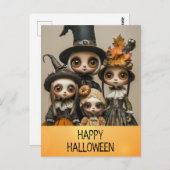 ハッピーハローウィン不気味アニメガール ポストカード (正面/裏面)