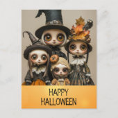 ハッピーハローウィン不気味アニメガール ポストカード (正面)