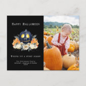 ハッピーハローウィン不気味カボチャの結晶写真 シーズンポストカード (正面)