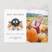 ハッピーハローウィン不気味カボチャの結晶写真 シーズンポストカード (正面)