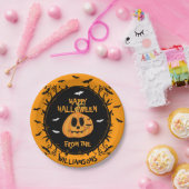 ハッピーハローウィン不気味カボチャ彫刻パーティー ペーパープレート (パーティー)