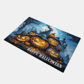 ハッピーハローウィン不気味カボチャ ドアマット (アングル)