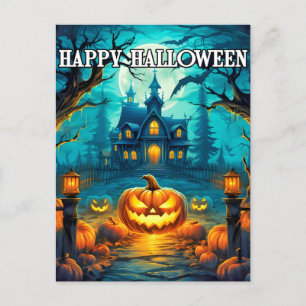 ハッピーハローウィン不気味カボチャ ポストカード