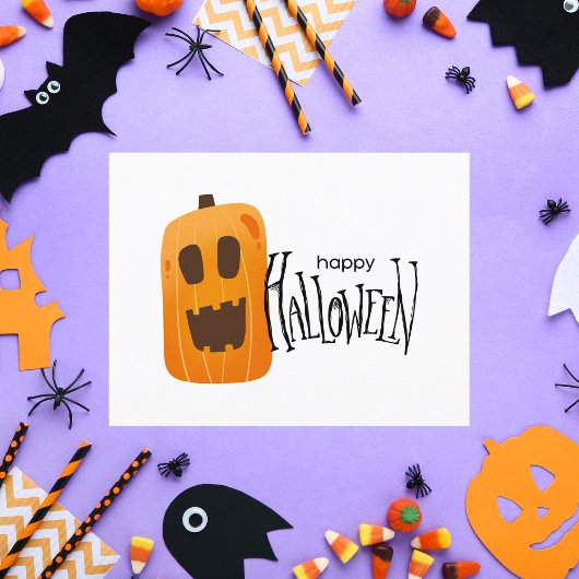 ハッピーハローウィン不気味カボチャ ポストカード