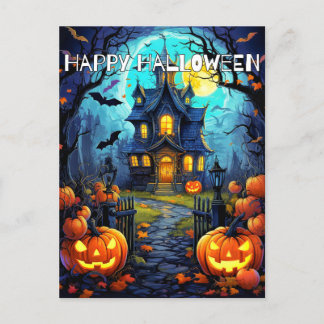 ハッピーハローウィン不気味カボチャ ポストカード
