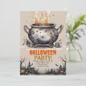 ハッピーハローウィン不気味カルドロンパーティの招待状 案内状 (スタンド正面)