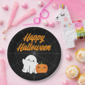 ハッピーハローウィン不気味キッズパーティーブラック ペーパープレート (パーティー)