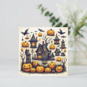 ハッピーハローウィン不気味コラージュ カード (スタンド正面)