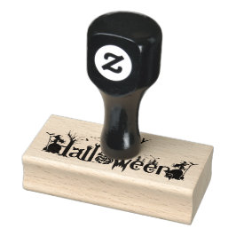 ハッピーハローウィン不気味コンセプトタイポグラフィ ラバースタンプ
