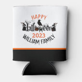 ハッピーハローウィン不気味コンセプト文字 缶クーラー (正面)