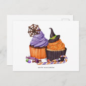 ハッピーハローウィン不気味スイートカップケーキ ポストカード (正面/裏面)