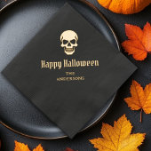 ハッピーハローウィン不気味スカル名前をカスタムする又は文字 箔ナプキン