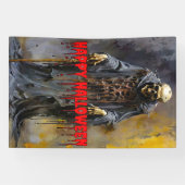 ハッピーハローウィン不気味スケルトン 横断幕 (横)