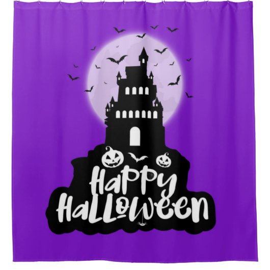 ハッピーハローウィン不気味ハウス シャワーカーテン (正面)
