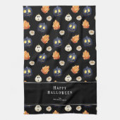 ハッピーハローウィン不気味ハロウィンカボチャ結晶 キッチンタオル (縦)