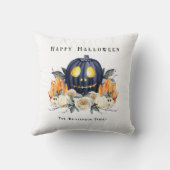 ハッピーハローウィン不気味ハロウィンカボチャ結晶 クッション (裏面)