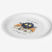 ハッピーハローウィン不気味ハロウィンカボチャ結晶 ペーパープレート (アングル)