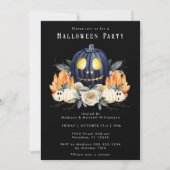 ハッピーハローウィン不気味ハロウィンカボチャ結晶 招待状 (正面)
