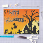 ハッピーハローウィン不気味ハ幽霊のよく出るウス墓地 薄葉紙 (クラフト)