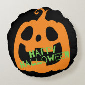 ハッピーハローウィン不気味パンプキンラウンドピロー ラウンドクッション (裏面)