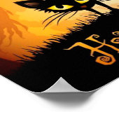 ハッピーハローウィン不気味ブラックキャット ポスター (角)