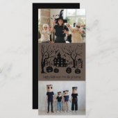 ハッピーハローウィン不気味マンションファミリーフォトカード (正面/裏面)