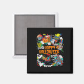 ハッピーハローウィン不気味レトロ マグネット (正面/裏面)