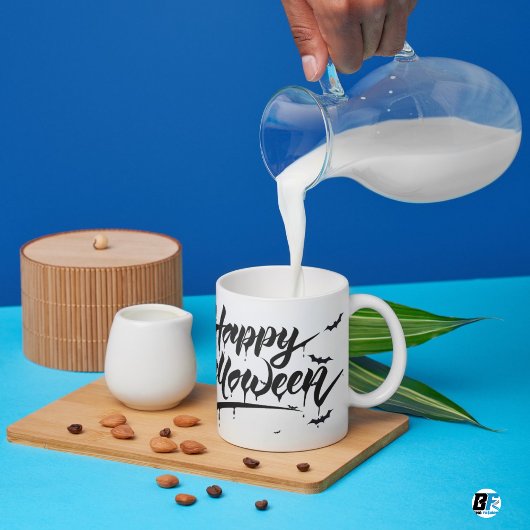 ハッピーハローウィン不気味ヴィンテージ文字デザイン マグカップ