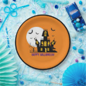 ハッピーハローウィン不気味不気味幽霊のよく出るハウス ペーパープレート (パーティー)